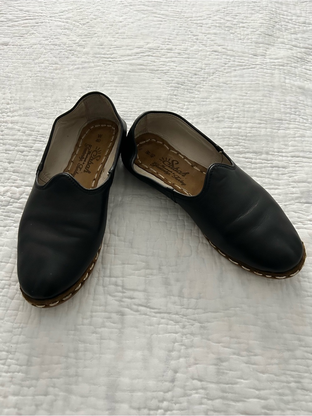 Sabah Black Slip-On Leather Loafers